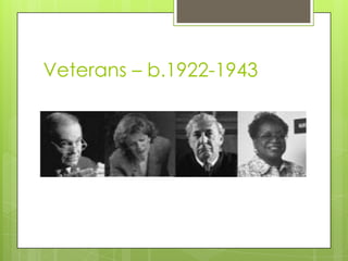 Veterans – b.1922-1943
 