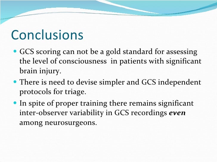 inter observer variability in gcs scoring in a level i trauma centre gcs charting