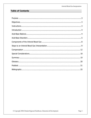 Interpretation Of Arterial Blood Gas | PDF