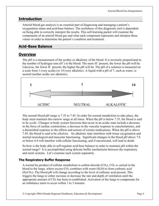 Interpretation Of Arterial Blood Gas | PDF