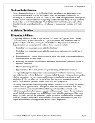 Interpretation Of Arterial Blood Gas | PDF