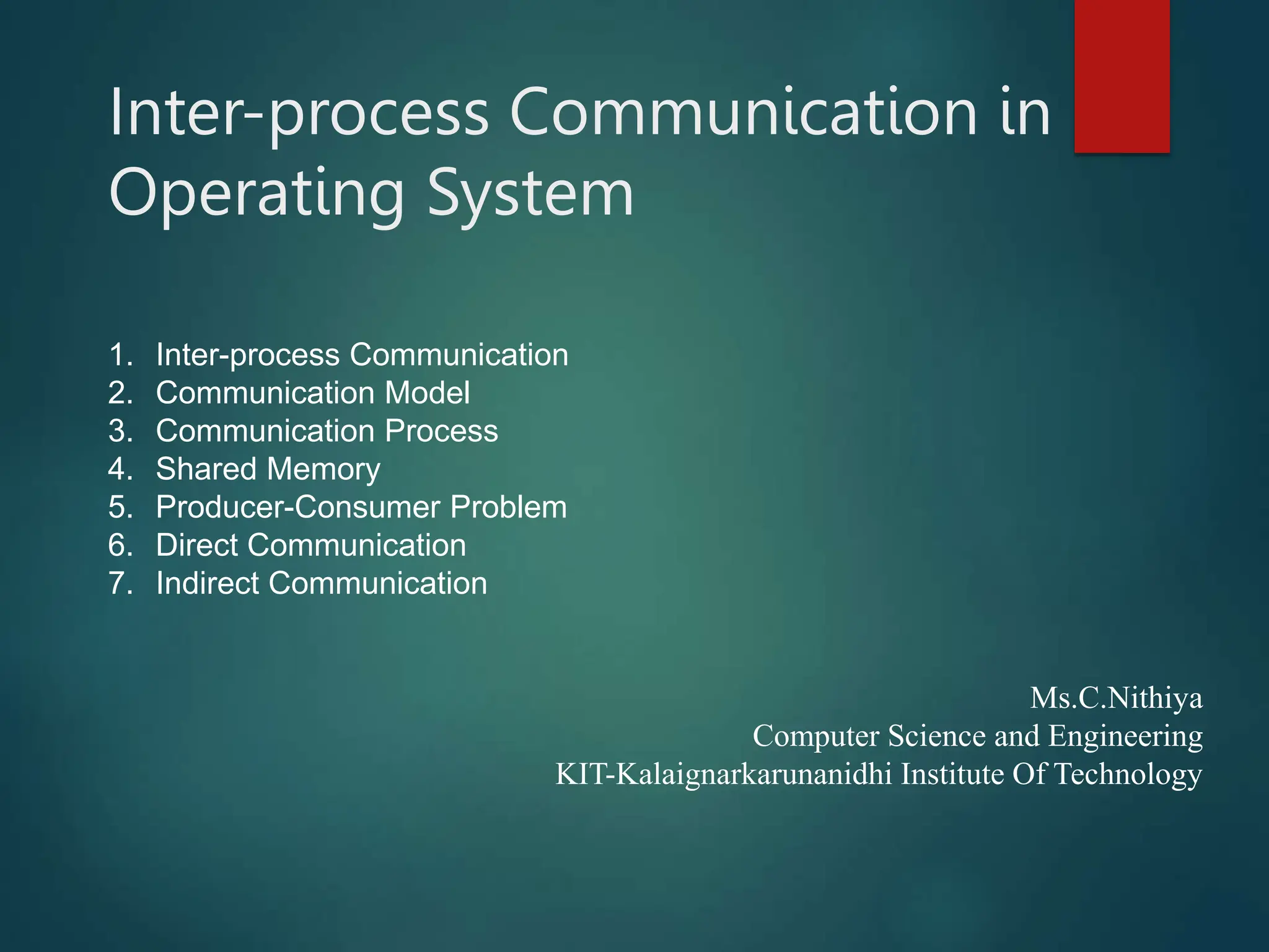 Inter-Process communication in Operating System.ppt | Operating Systems ...