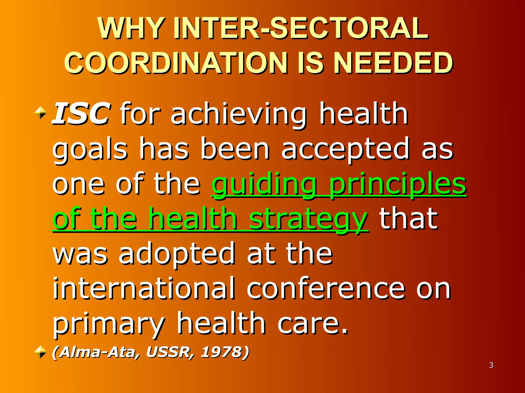 Inter sectoral coordination | PPT