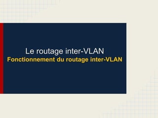Le routage inter-VLAN
Fonctionnement du routage inter-VLAN
 