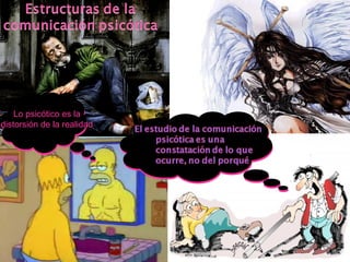 Lo psicótico es laLo psicótico es la
distorsión de la realidaddistorsión de la realidad
 