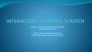 COLEGIO NACIONAL NICOLÁS ESGUERRA
EDIFICAMOS FUTURO
JUAN CAMILO PAYARES PAREJO 803
JOHN ALEXANDER CARABALLO ACOSTA