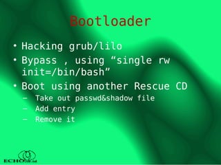 linux security: interact with linux