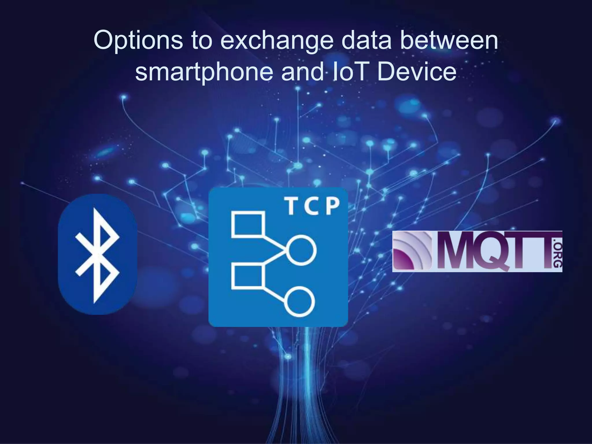 Options to exchange data between
smartphone and IoT Device
 