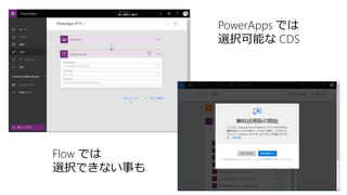 PowerApps では
選択可能な CDS
Flow では
選択できない事も
 