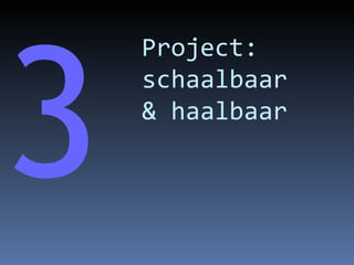 Project: schaalbaar & haalbaar 3 