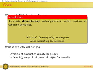 Interacting Domain Specific Languages