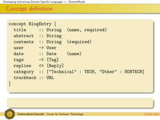 Interacting Domain Specific Languages