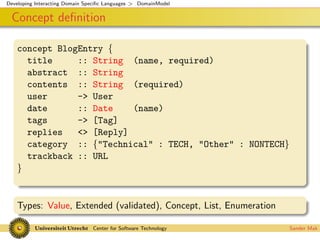 Interacting Domain Specific Languages