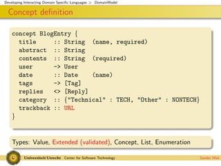 Interacting Domain Specific Languages