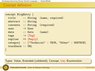 Interacting Domain Specific Languages