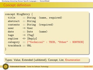 Interacting Domain Specific Languages