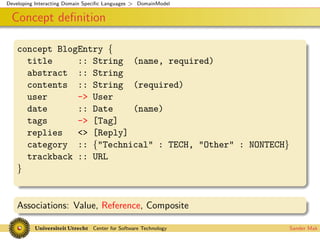 Interacting Domain Specific Languages
