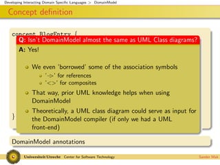 Interacting Domain Specific Languages