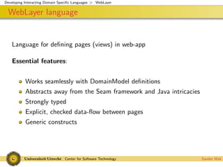 Interacting Domain Specific Languages