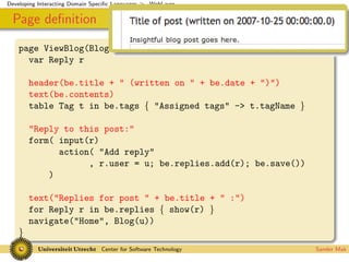 Interacting Domain Specific Languages