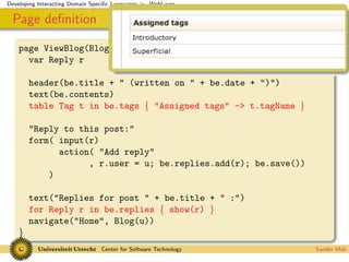 Interacting Domain Specific Languages