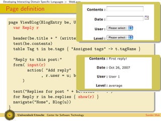 Interacting Domain Specific Languages