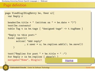 Interacting Domain Specific Languages