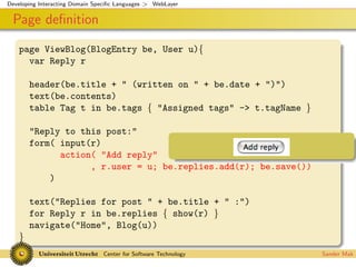 Interacting Domain Specific Languages