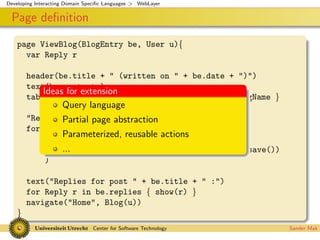 Interacting Domain Specific Languages