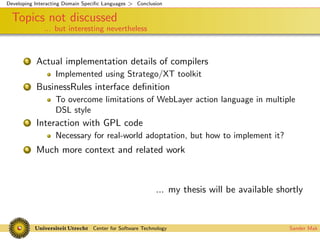 Interacting Domain Specific Languages
