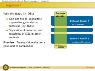 Interacting Domain Specific Languages