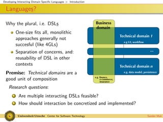 Interacting Domain Specific Languages
