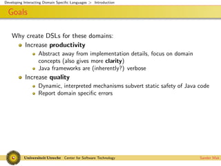 Interacting Domain Specific Languages