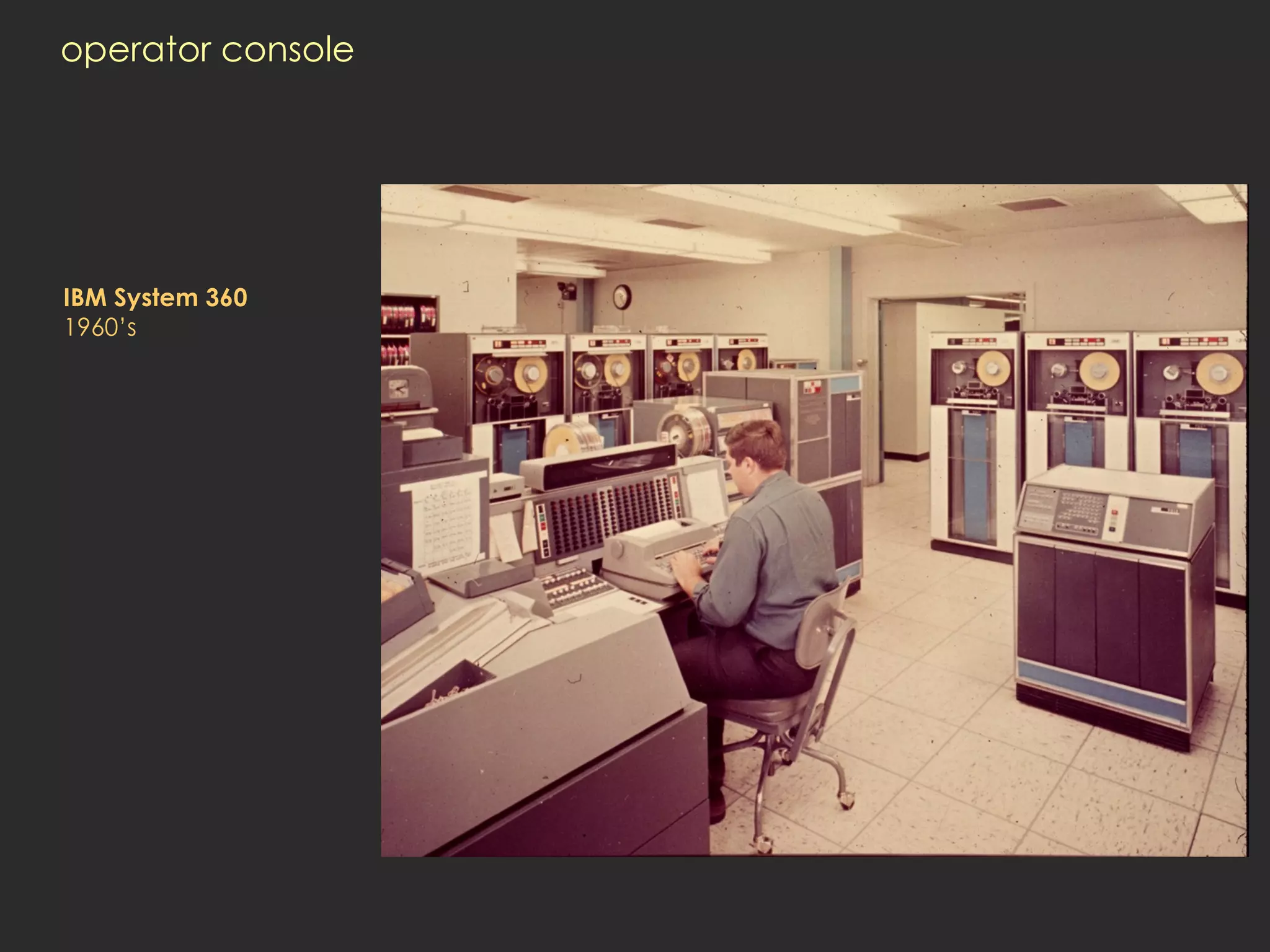 operator console IBM System 360 1960’s   