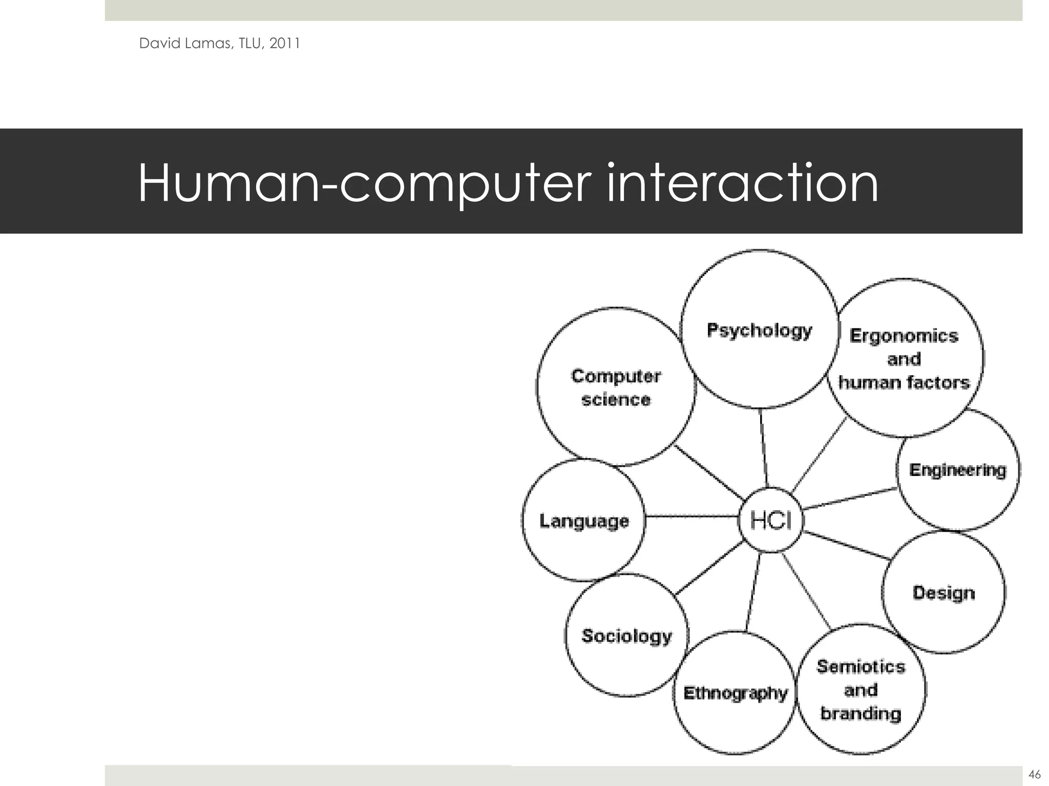 Human-computer interactionDavid Lamas, TLU, 201146