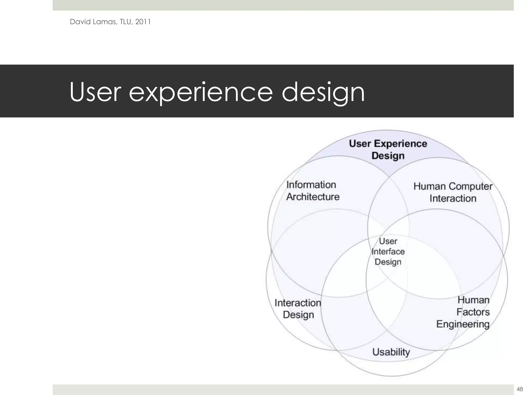User experience designDavid Lamas, TLU, 201148