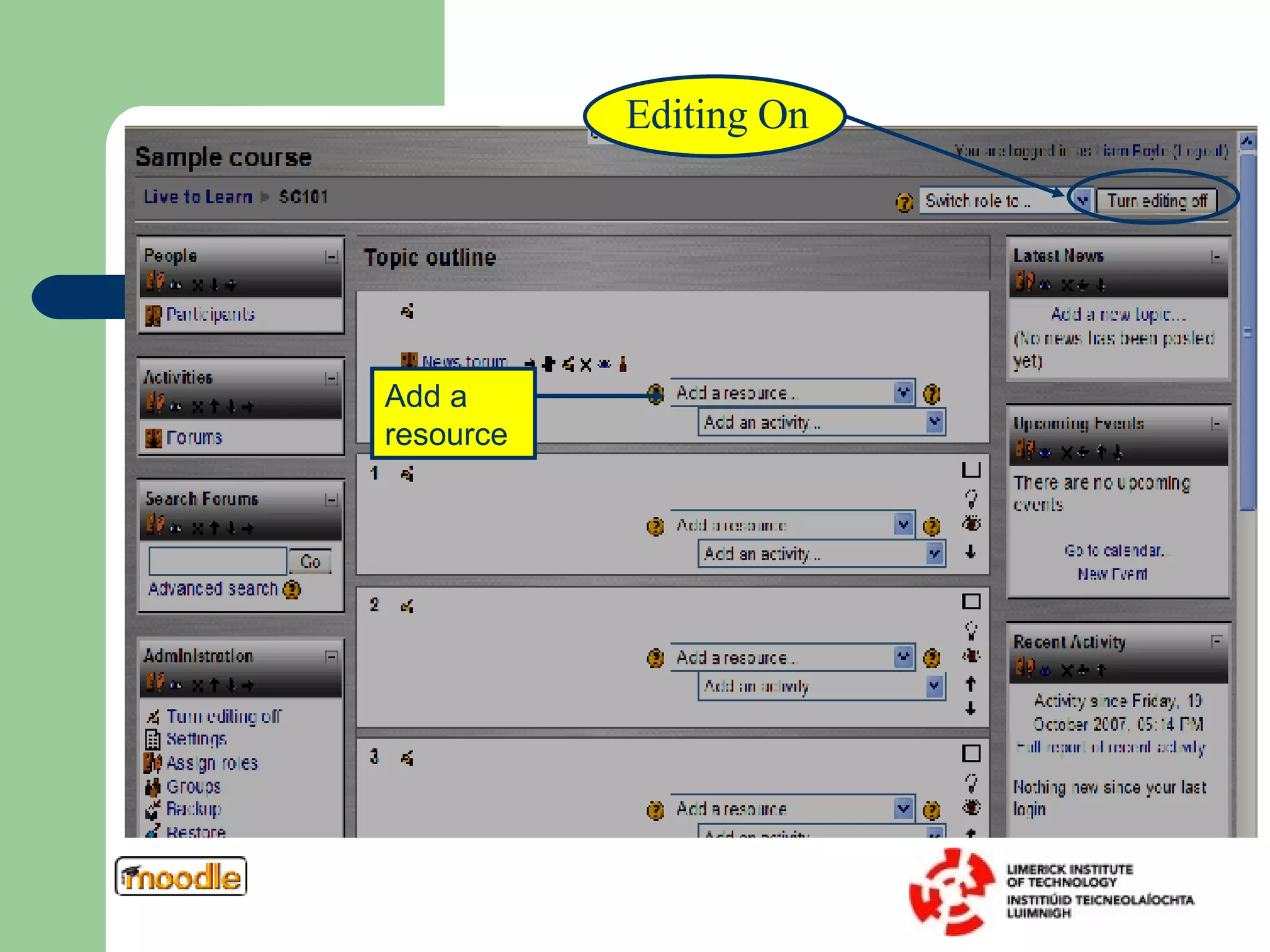 Editing On Add a resource 