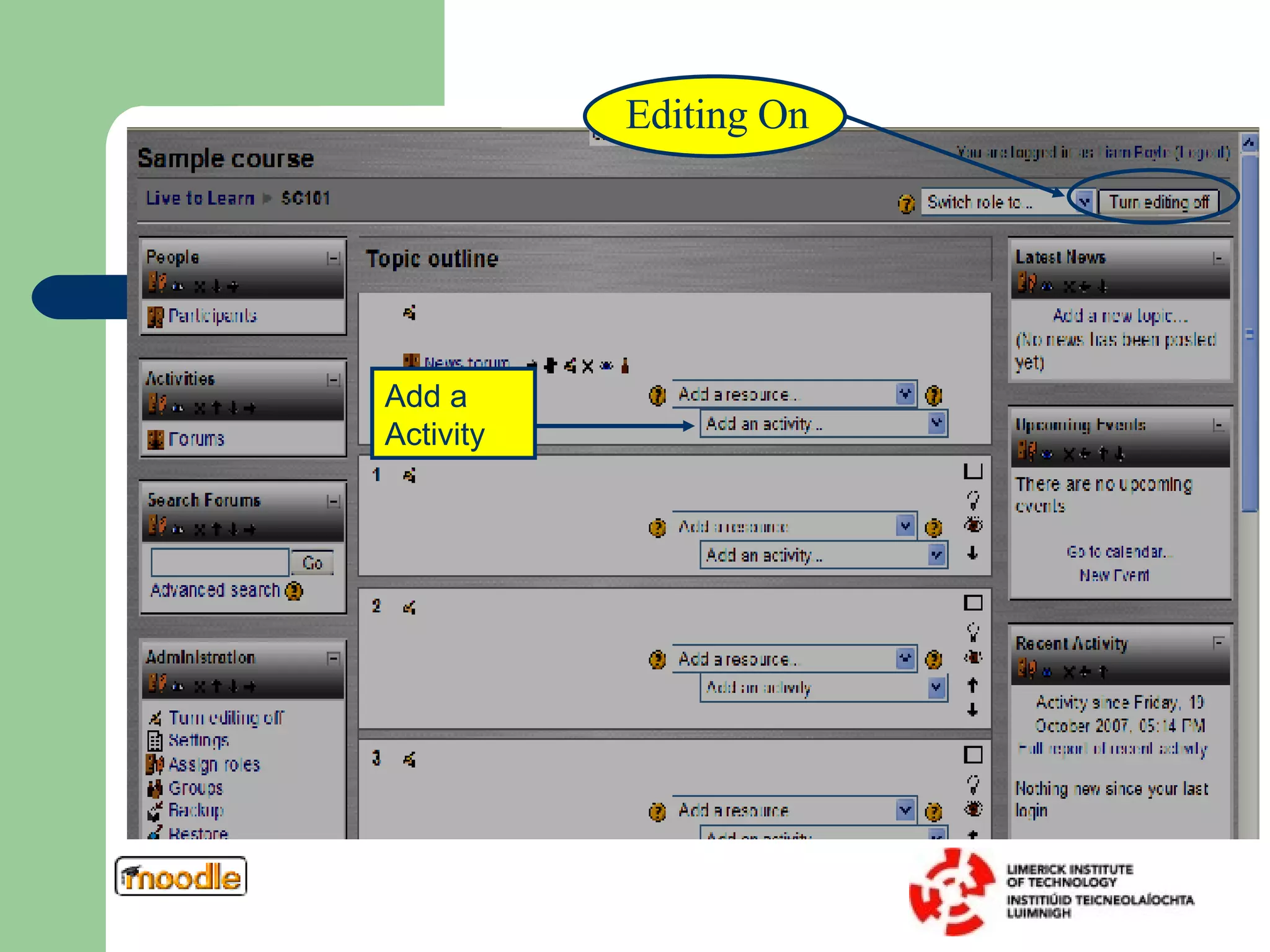 Editing On Add a Activity 