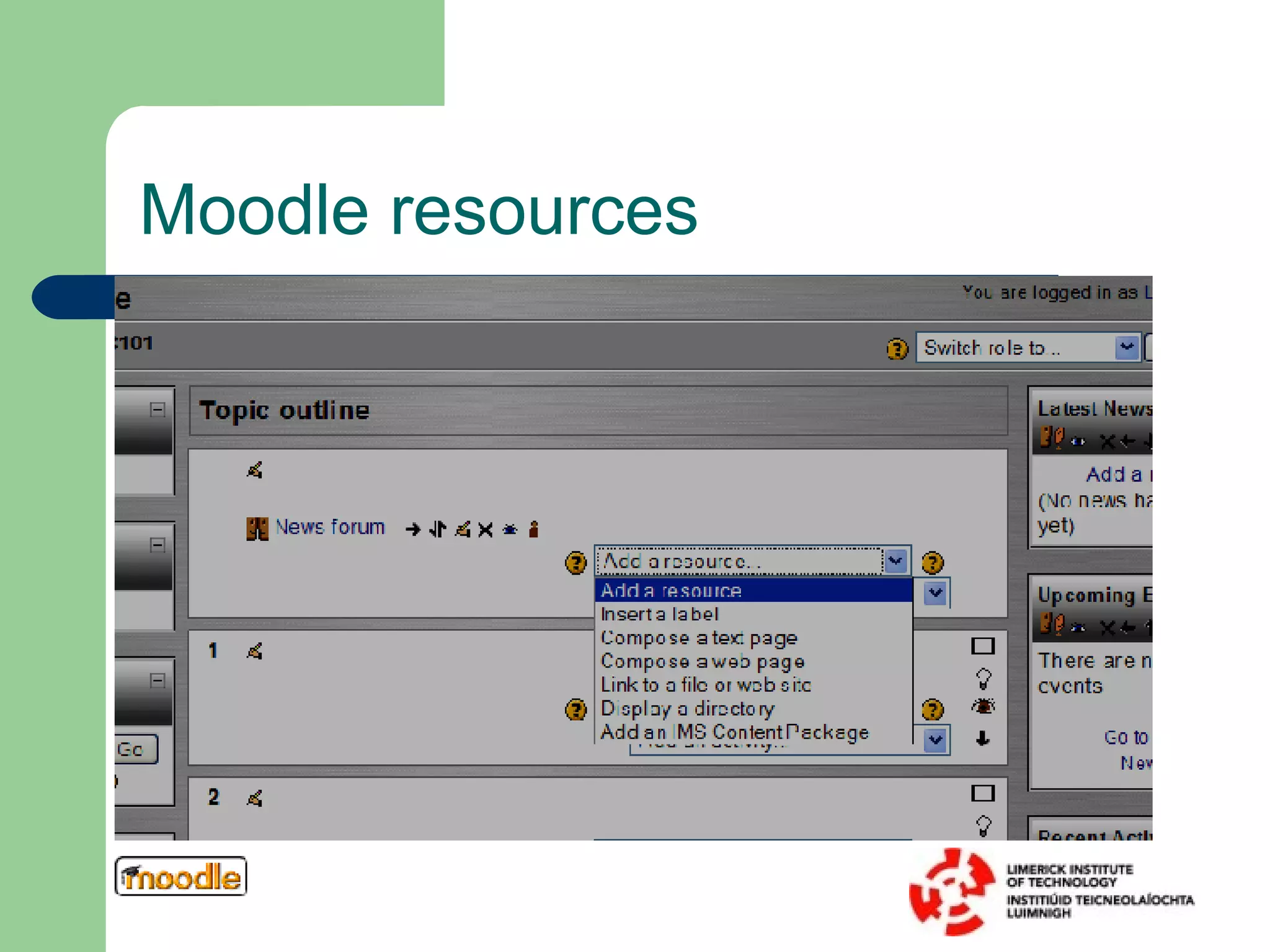 Moodle resources 