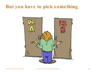 But you have to pick something Interaction 09 | Vancouver Introduction to Interaction Design 