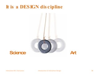 It is a DESIGN discipline Science Interaction 09 | Vancouver Introduction to Interaction Design Art 