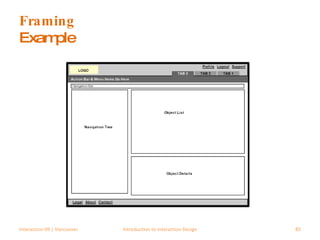 Framing Example Interaction 09 | Vancouver Introduction to Interaction Design 