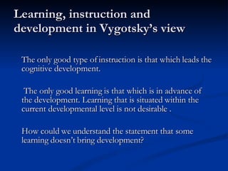 vygotsky theory of cognitive development slideshare