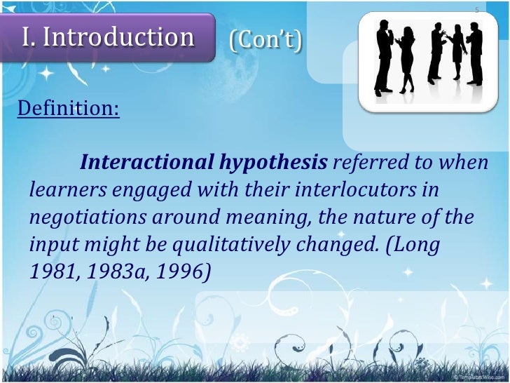 Interaction hypothesis in research picture