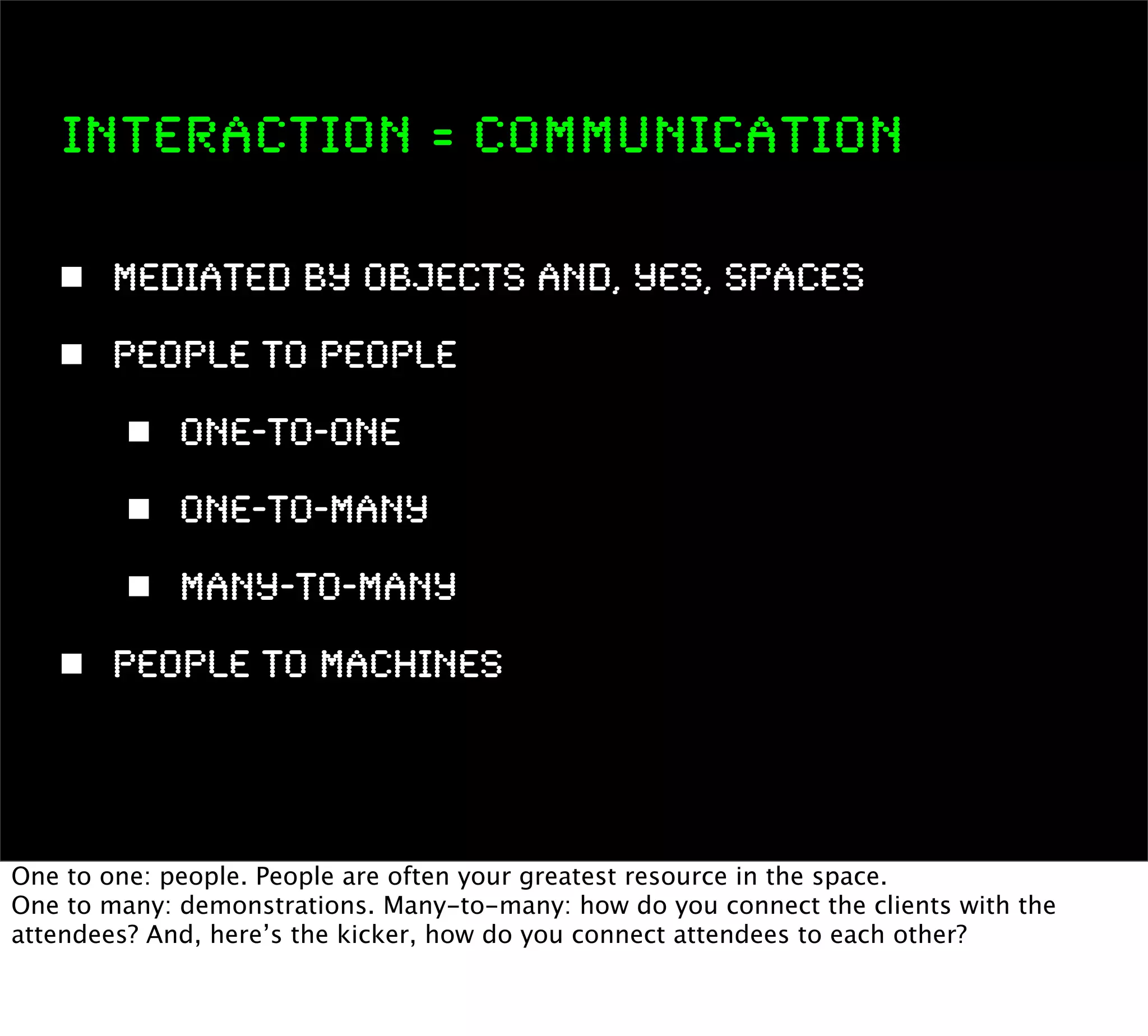 Interaction as a Material