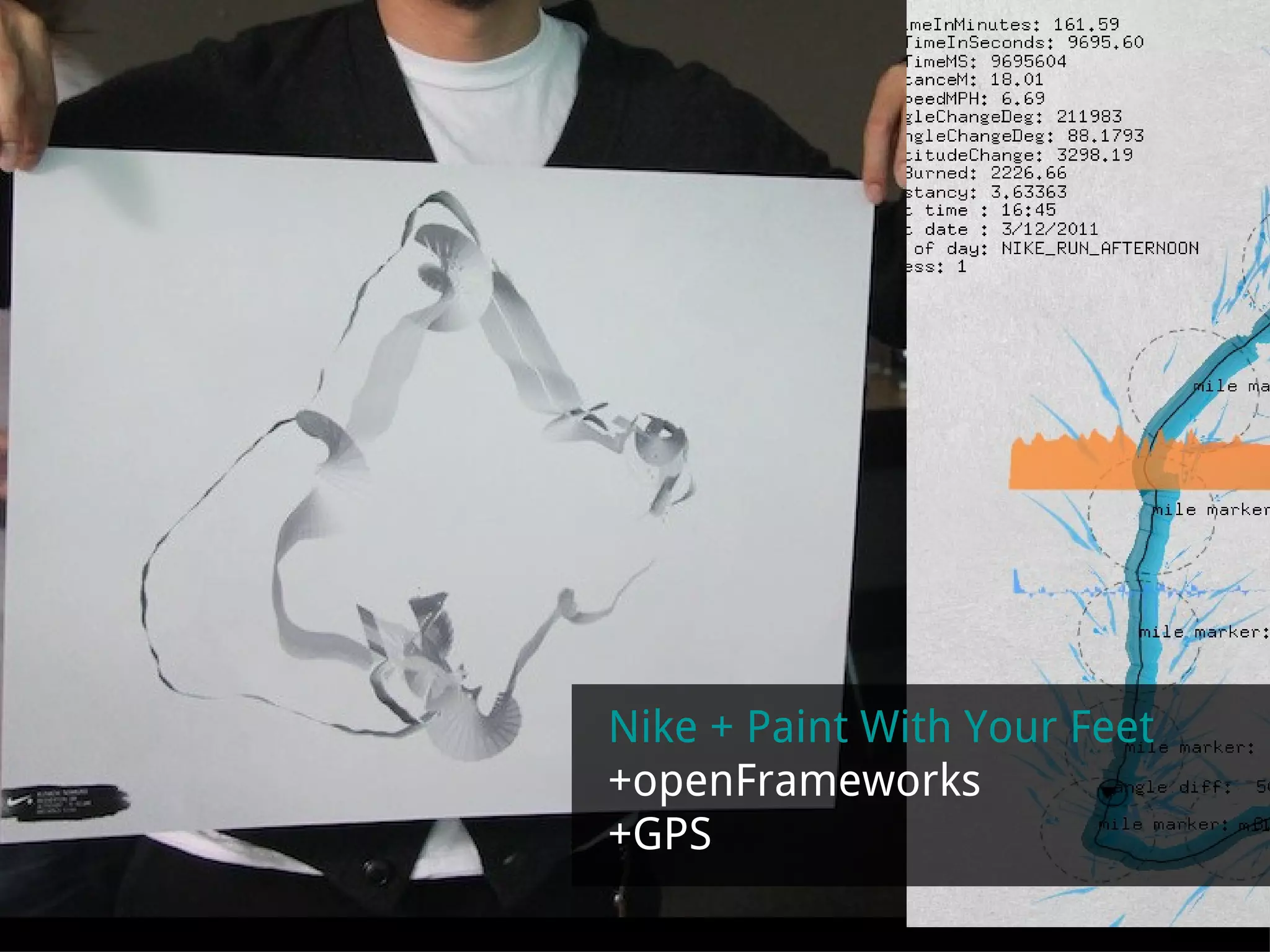 Nike + Paint With Your Feet +openFrameworks +GPS 