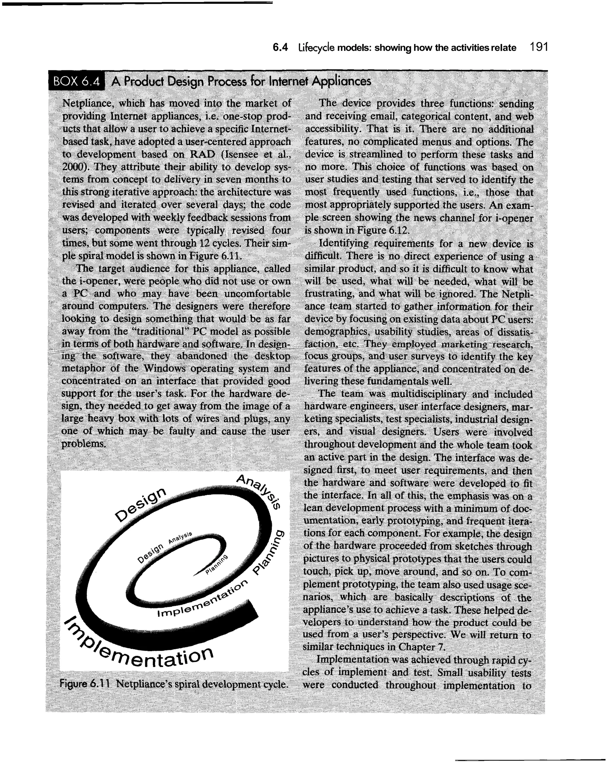 6.4 Lifecycle models: showing how the activities relate   1 91
 