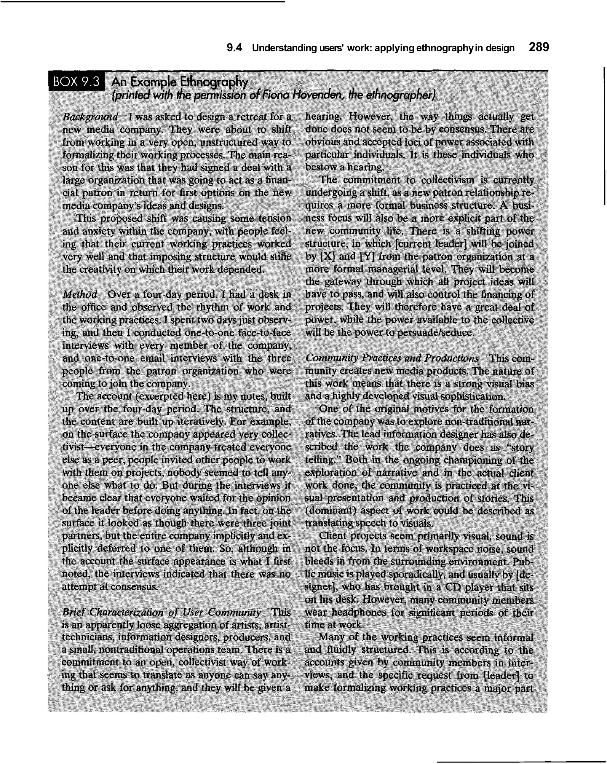 9.4 Understanding users' work: applying ethnography in design   289
 