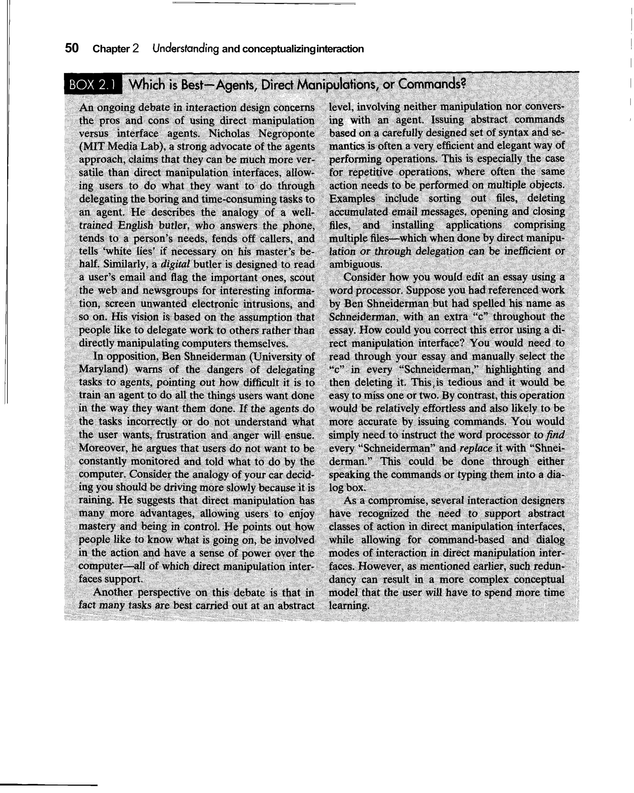 50   Chapter 2   Understanding and conceptualizinginteraction
 