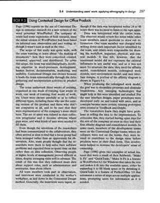 9.4 Understanding users' work: applying ethnography in design 297
 